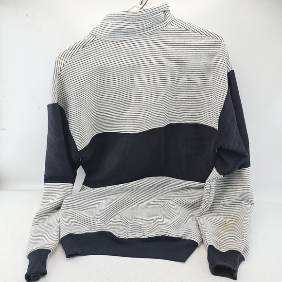 Vintage Nike Black and White Striped Half-Zip Sweatshirt - Picture 4 of 6